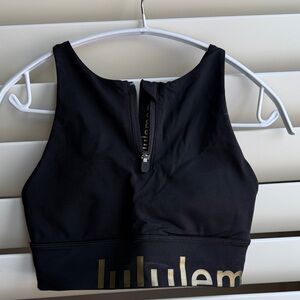 Lululemon Black and Gold Sports Bra size 4